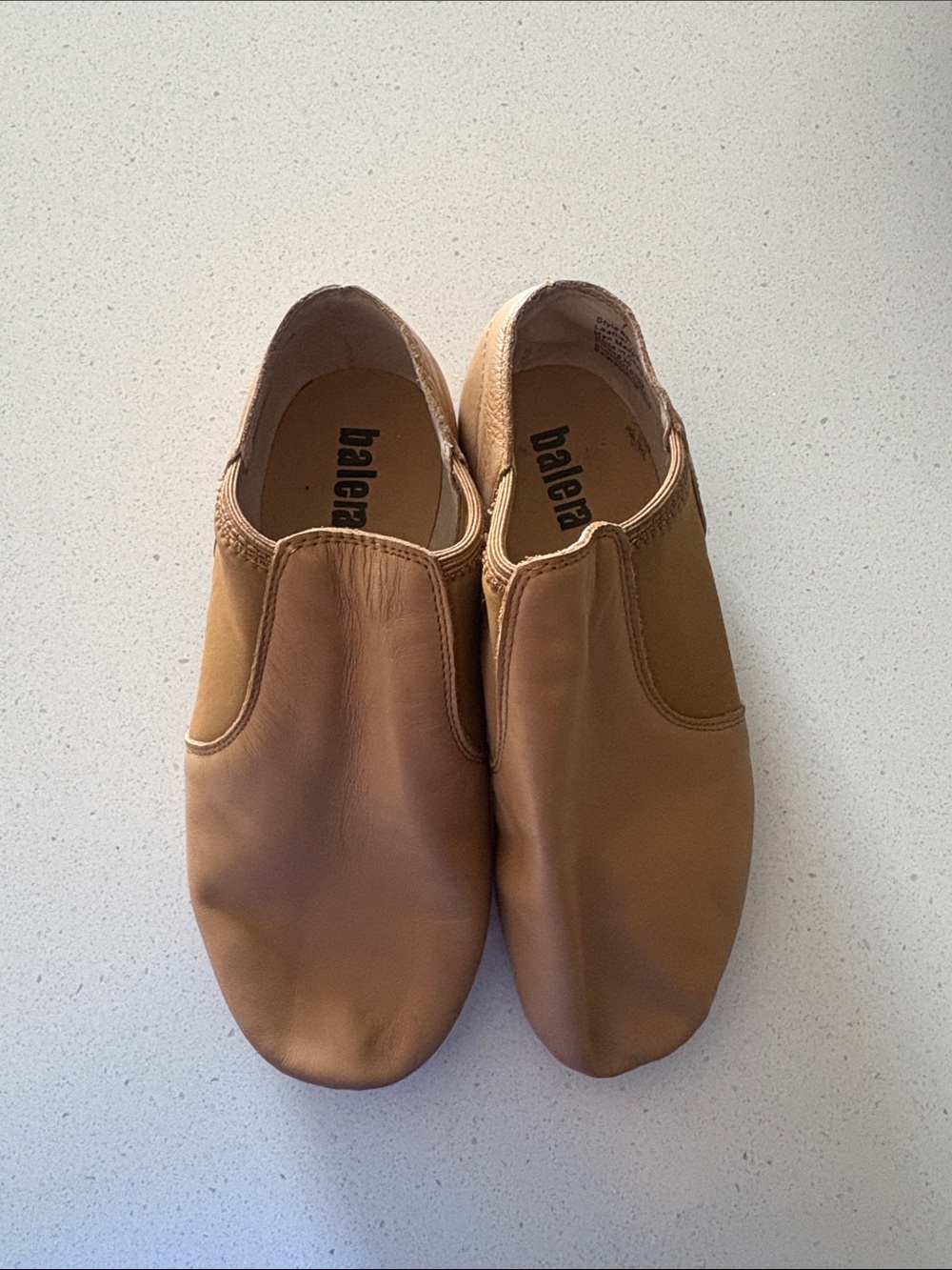 balera Tan Leather Slip-On Dance Shoes